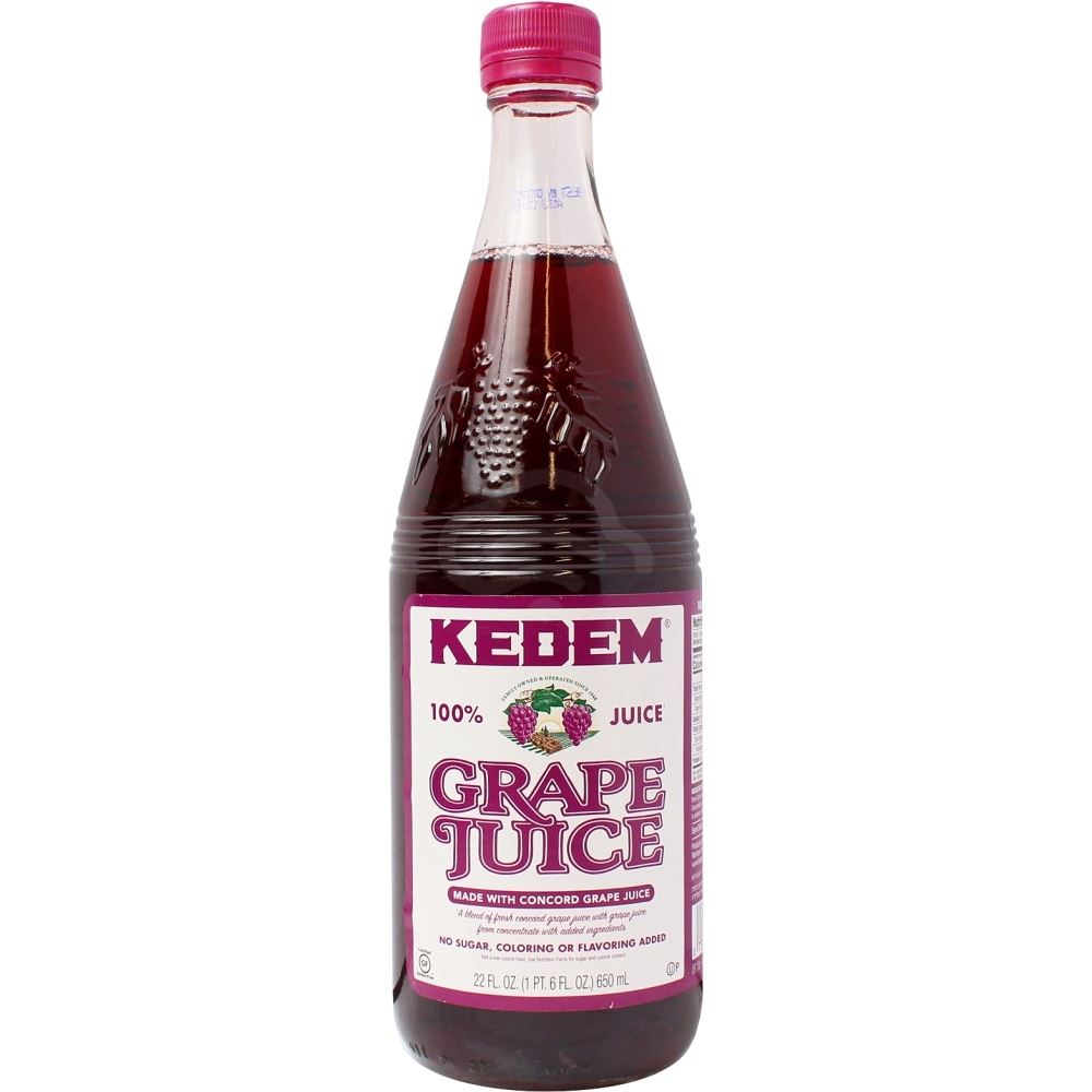 בקבוק מיץ ענבים 100% ללא תוספות מהזן קונקורד בנפח 650 מ''ל קדם - לחיבור מיוחד לחבילת משקאות