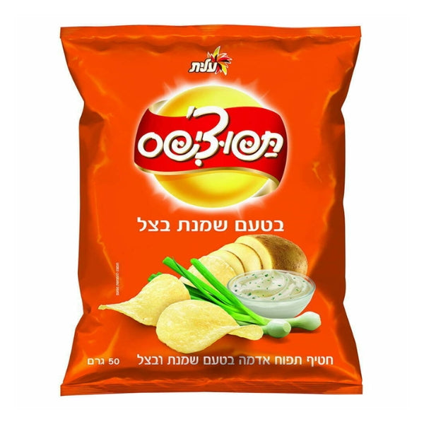 חטיף תפוצ'יפס בטעם שמנת בצל 50 גרם