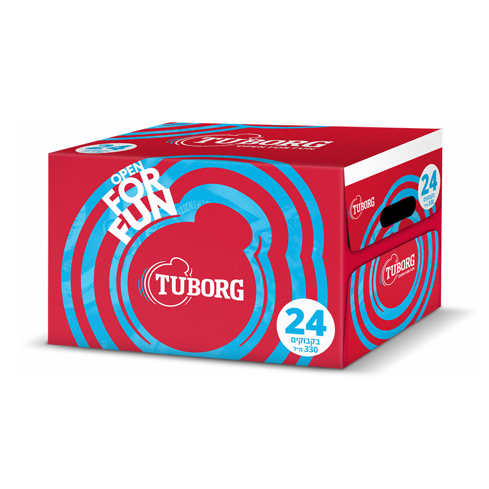ארגז בירה טובורג אדום 24 בקבוקים 330 מ"ל