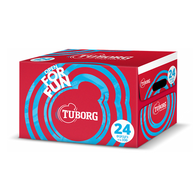 ארגז בירה טובורג אדום 24 בקבוקים 330 מ"ל