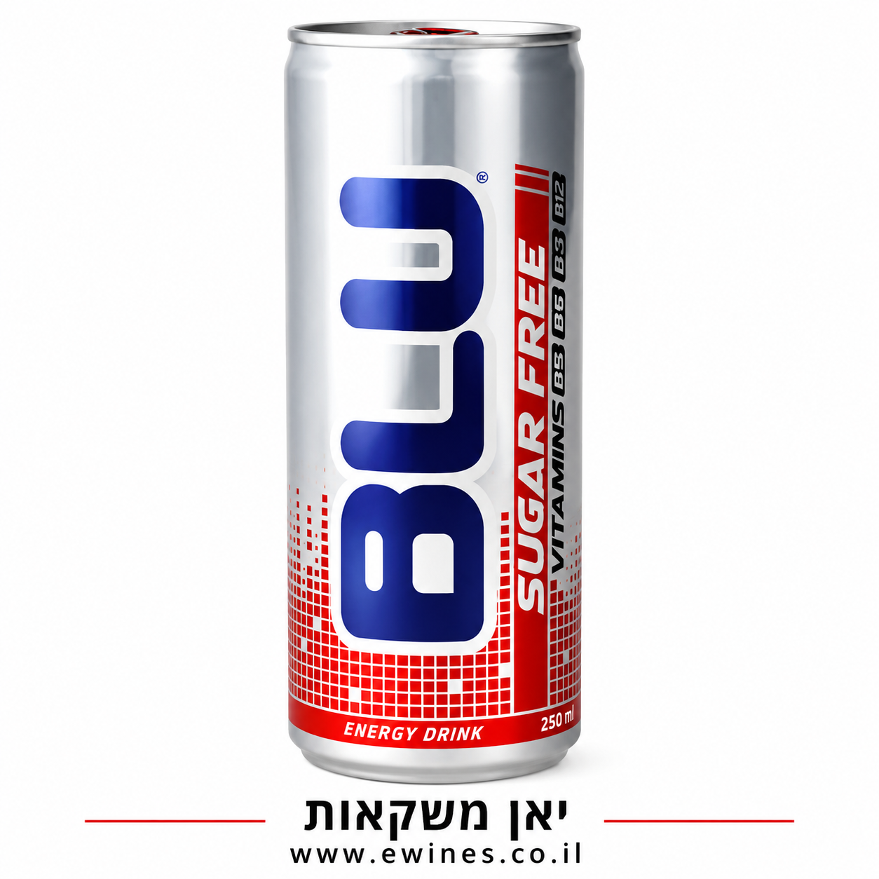ארגז פחיות בלו אנרגיה ללא סוכר 250 מ"ל 24 יחידות