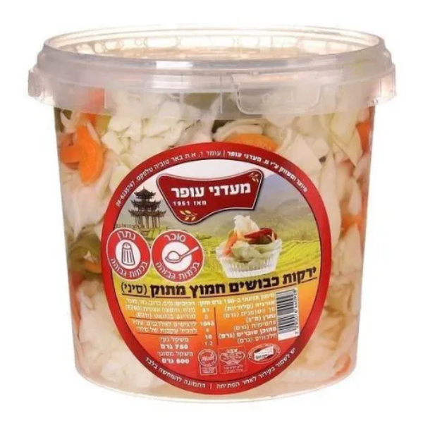 מארז תערובת חמוצים חמוץ מתוק (סיני) מעדני עופר 750 גרם