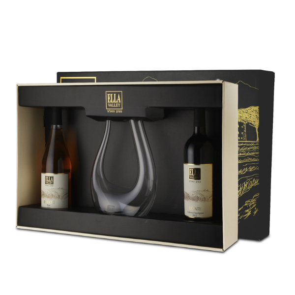 מארז יינות עמק האלה אדום ורוזה סדרת אסטייט + דיקנטר יין