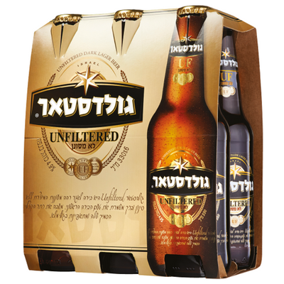 שישיית בירה גולדסטאר לא מסוננת 330 מ״ל