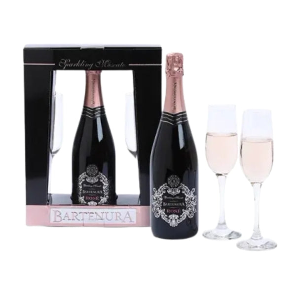 ברטנורא מוסקטו רוזה 750 מ"ל מארז + 2 כוסות שמפנייה