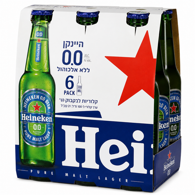 שישיית בירה הייניקן ללא אלכוהול 330 מ"ל