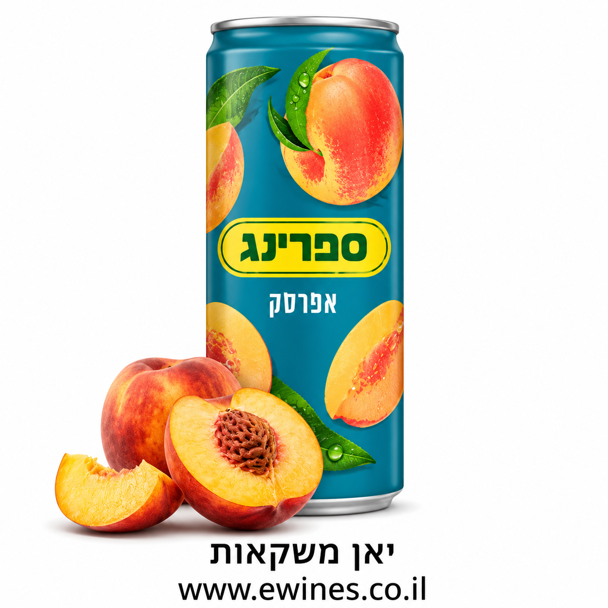 ארגז פחיות ספרינג אפרסק 330 מ"ל 24 יחידות