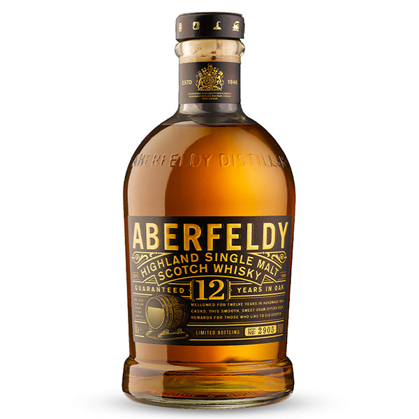 בקבוק וויסקי אברפלדי 12 שנה 700 מ''ל סינגל מאלט תווית זהב ושחור