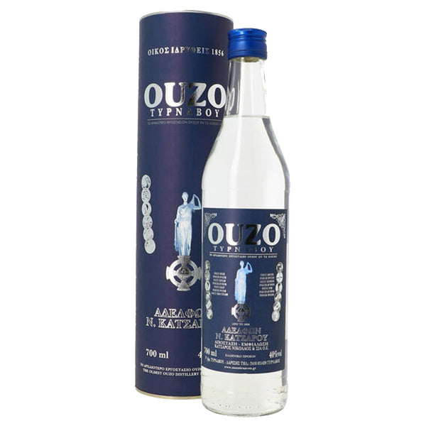 בקבוק אוזו טירנבו 500 מ''ל בקופסא כחולה אניס יווני מסורתי|||