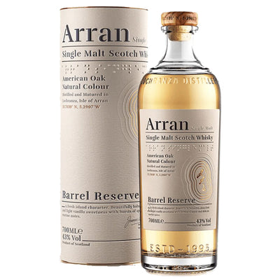 בקבוק ויסקי אראן בארל רזרב 700 מ''ל שקוף עם תווית איכותית - יאן משקאות