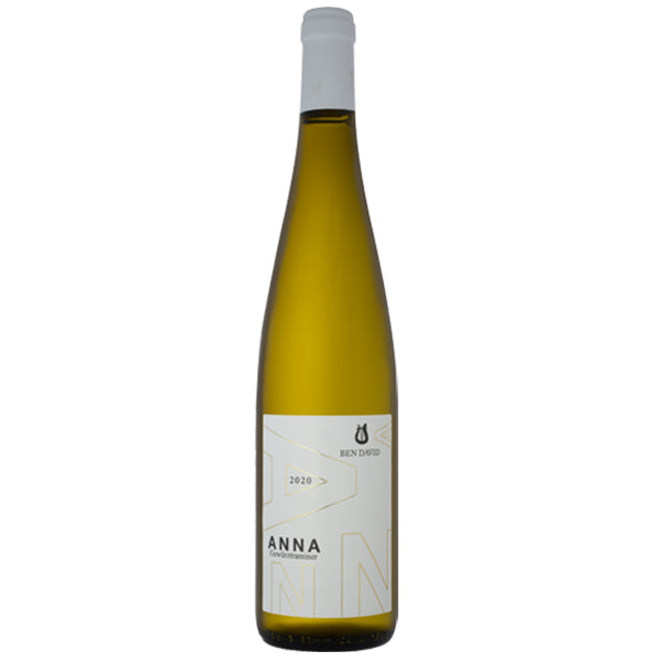 בקבוק יין לבן בן דוד אנה 750 מ''ל עם תווית מינימליסטית