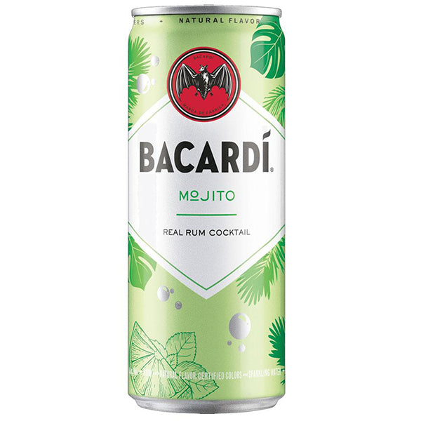 בקרדי מוחיטו בפחית 250 מ''ל - פחית מעוצבת בצבעים ירוק ולבן עם עלים טריים