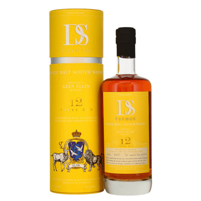 בקבוק ויסקי די.אס גלן אלג'ין 12 שנה 700 מ''לבלייר אתול בתיק צהוב מול תווית זהובה