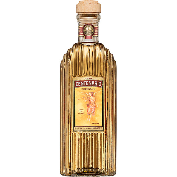 בקבוק טקילה גראן סנטנריו רפוסאדו 700 מ''ל בעיצוב זהוב ותווית חום כתום