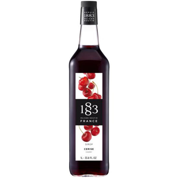 בקבוק רוטין סירופ דובדבנים 1 ליטר מתוצרת ''1833'' צרפתית לשימוש במשקאות משלימים