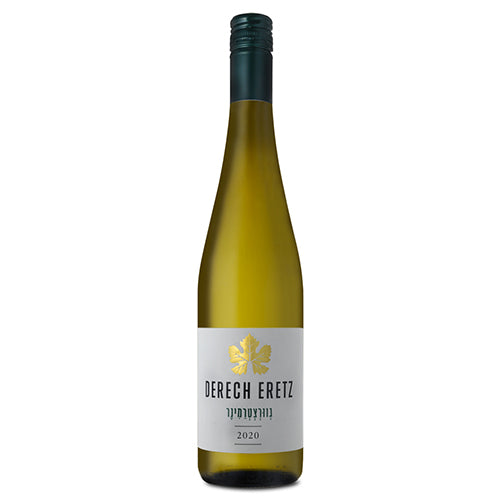 בקבוק דרך ארץ גוורצטרמינר 750 מ''ל יין לבן בתווית יהודית אלגנטית