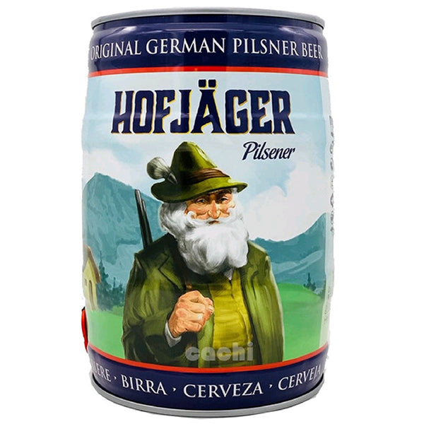 חבית בירה הופייגר פילזנר 5 ליטר עם גבר בכובע ירוק - Shopping IL בירה