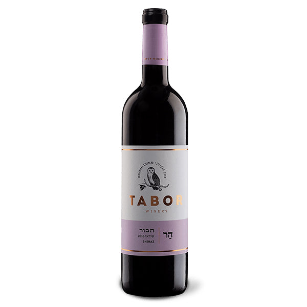 בקבוק יין תבור הר שיראז 750 מ''ל צבע שחור ולילך איכות ויוקרה