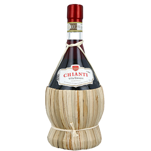 בקבוק יין וילה ג'ובאני קיאנטי 750 מ''ל אריזה מעץ אותנטית ומסורתית
