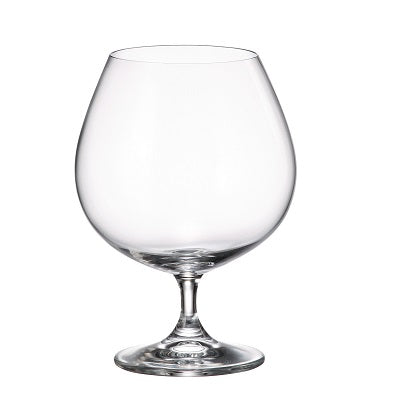 סט 6 כוסות קוניאק 680 מ''ל מבית בוהמיה גביע רחב ודק עיצוב איכותי לשתייה אופטימלית