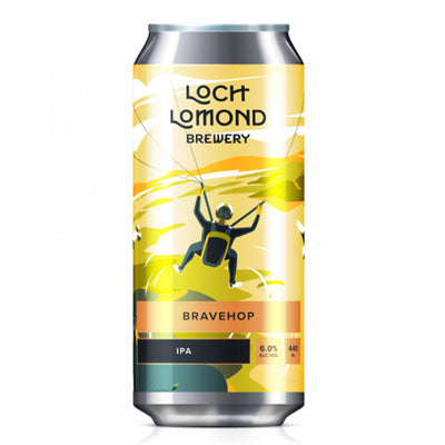 פחית בירה לוך לומונד בראווהופ 440 מ''ל עם דמות קופצת - משקה אייל פייל אייל חריף