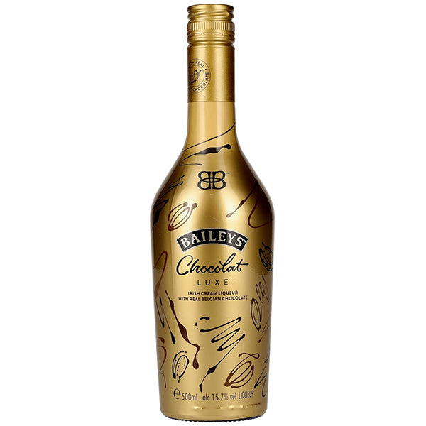 בקבוק ליקר שמנת אירי בייליס שוקולד לוקס 500 מ''ל עיצוב זהב מבריק עם שרטוטים שחורים