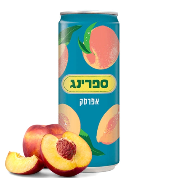 ארגז פחיות ספרינג אפרסק 330 מ"ל 24 יח'