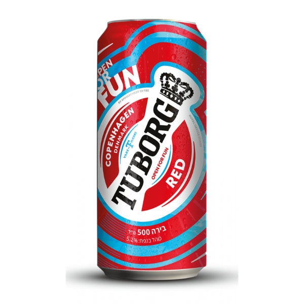 שישיית פחיות בירה טובורג אדום 500 מ״ל