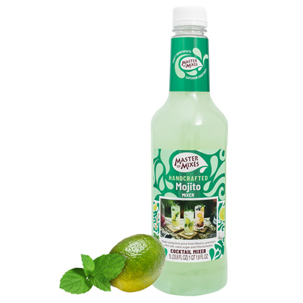 בקבוק סירופ מאסטר אוף מיקס מוחיטו 1 ליטר להכנת משקאות משלימים באיכות גבוהה תערובת קוקטייל בצבע ירוק עדין