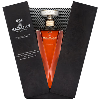 בקבוק וויסקי מקאלן רפלקשיין 700 מ''ל עיצוב יוקרתי וצבע ענבר בהיר