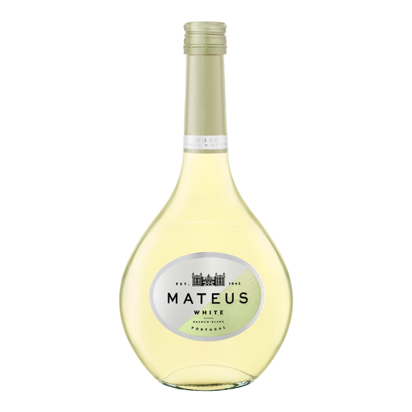 בקבוק מתאוס לבן 750 מ''ל יין לבן עם תווית אלגנטית ומודרנית יין מבית MATEUS