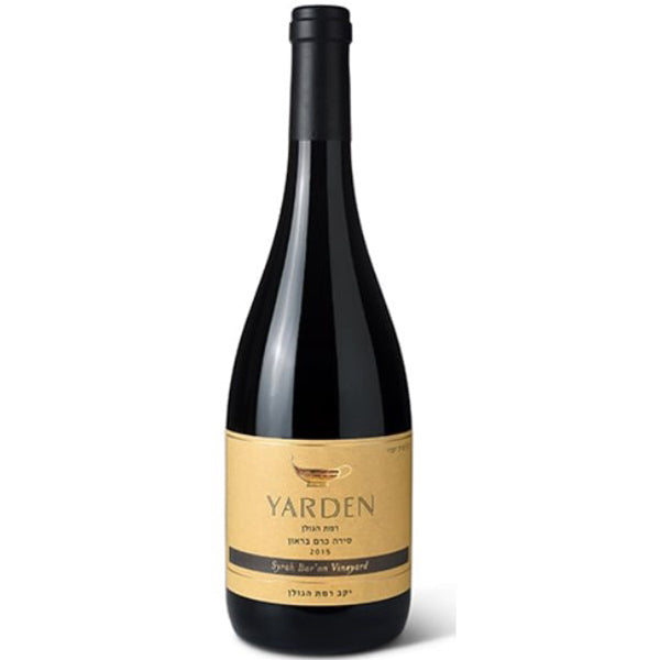 בקבוק יין ירדן סירה כרם בראון אדום 750 מ''ל תוויות זהב ושחור - יקבי רמת הגולן|