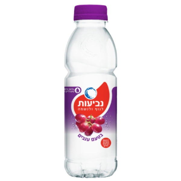 ארגז מים נביעות בטעם ענבים 24 בקבוקים 500 מ"ל