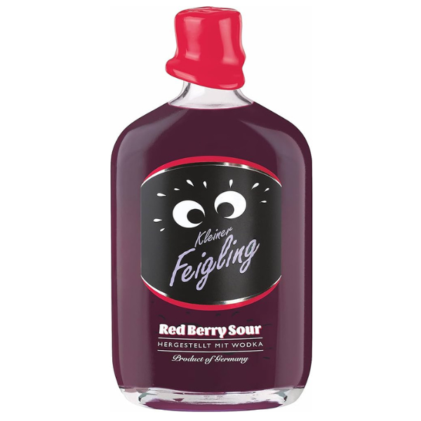 בקבוק ליקר פידג'לינג סאוור פירות יער 500 מ''ל צבע סגול-אדמדם תווית מודרנית גרמניה