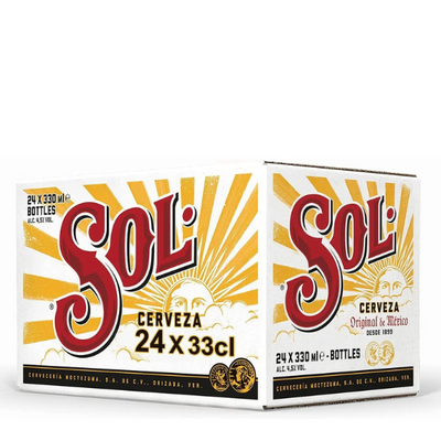 ארגז בירה סול 330 מ''ל 24 יח'' בירה לאגר קרטון בהיר עם לוגו
