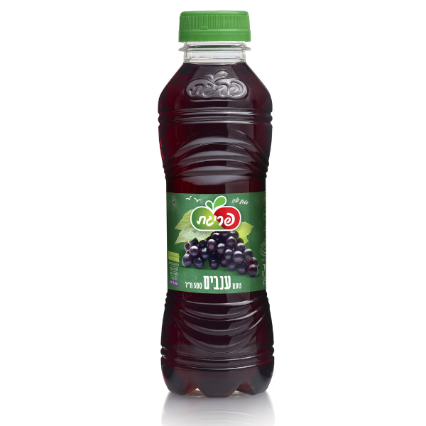 ארגז ענבים פריגת 500 מ''ל 24 יח' בקבוק עם מיץ ענבים סגול ולוגו פריגת