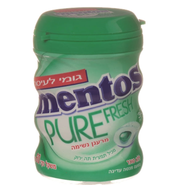גומי לעיסה מנטוס ללא סוכר בטעם מנטה עדינה 60 גרם