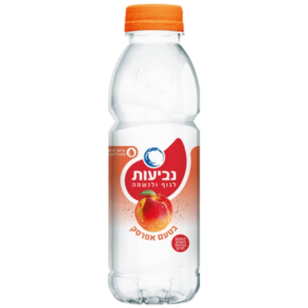 ארגז מים נביעות בטעם אפרסק 24 בקבוקים 500 מ"ל