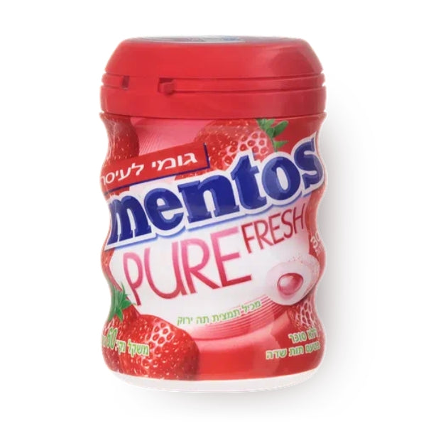 גומי לעיסה מנטוס ללא סוכר בטעם תות שדה 60 גרם