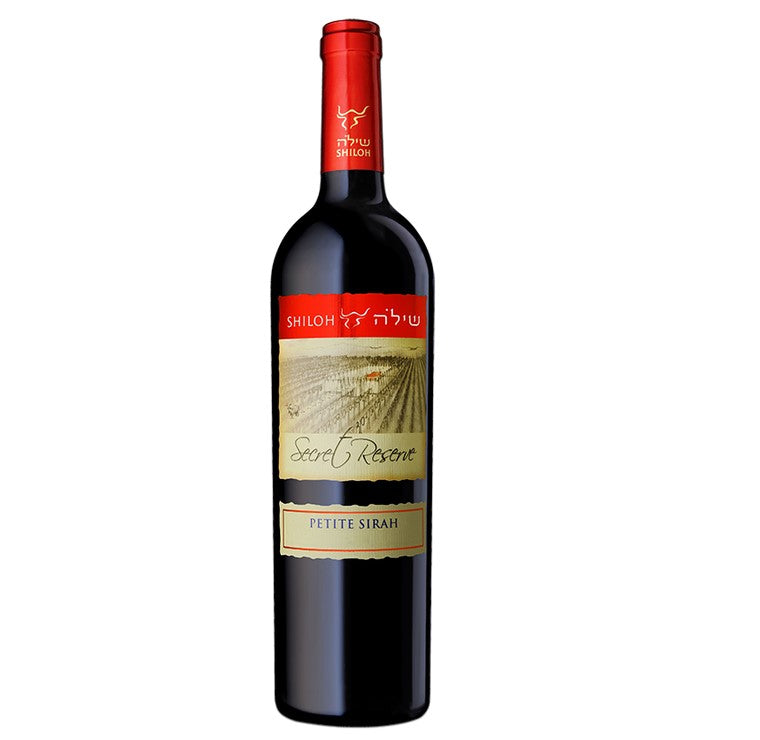 בקבוק שילה סוד רזרב פטיט סירה 750 מ''ל יין אדום איכותי עם תווית אדום-זהב