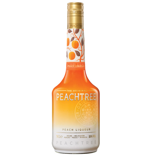 בקבוק ליקר פיצ'טריי אורגינל 700 מ''ל גוון תפוז-צהוב איורי אפרסק על התווית