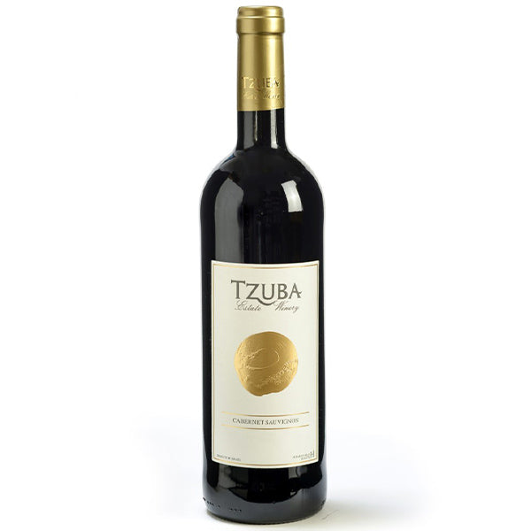 בקבוק יין צובה קברנה סוביניון 750 מ''ל תיוג אלגנטי כובע זהב