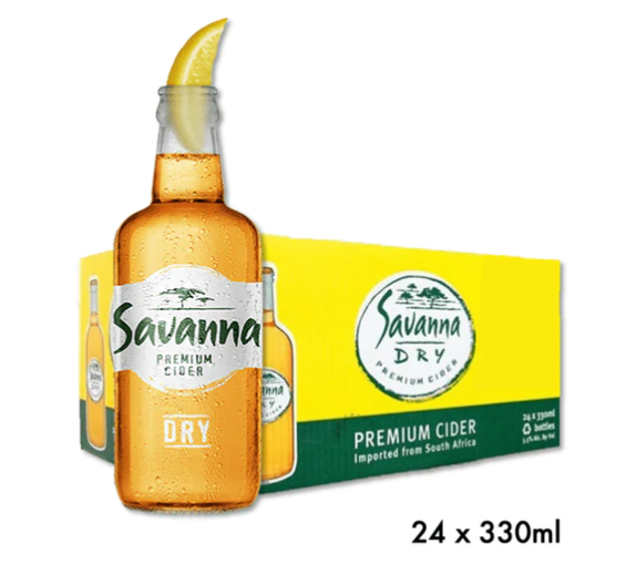 ארגז סוואנה סיידר תפוחים פרימיום 24 יח'' חבילת בירה סוואנה דרי יבואנית מדרום אפריקה