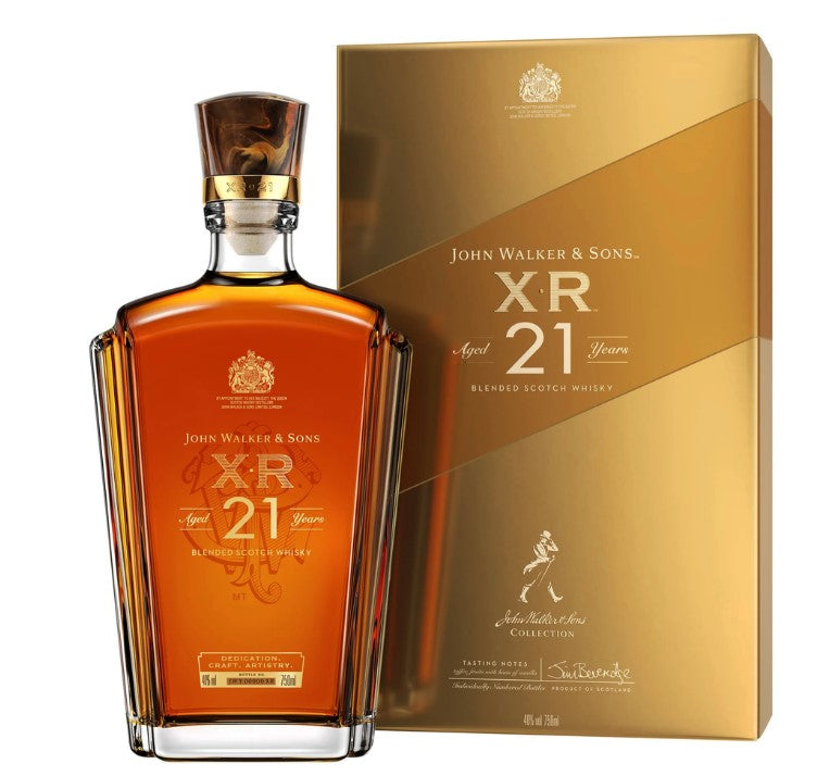 בקבוק וויסקי ג'וני ווקר אנד סאנס 21 שנה XR 700 מ''ל באריזת קרטון יוקרתית|||