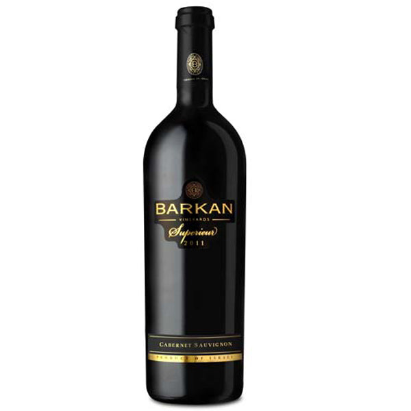 בקבוק יין ברקן סופריור קברנה סוביניון 750 מ''ל יין אדום זני ענבים קברנה פרנק עיצוב אלגנטי||
