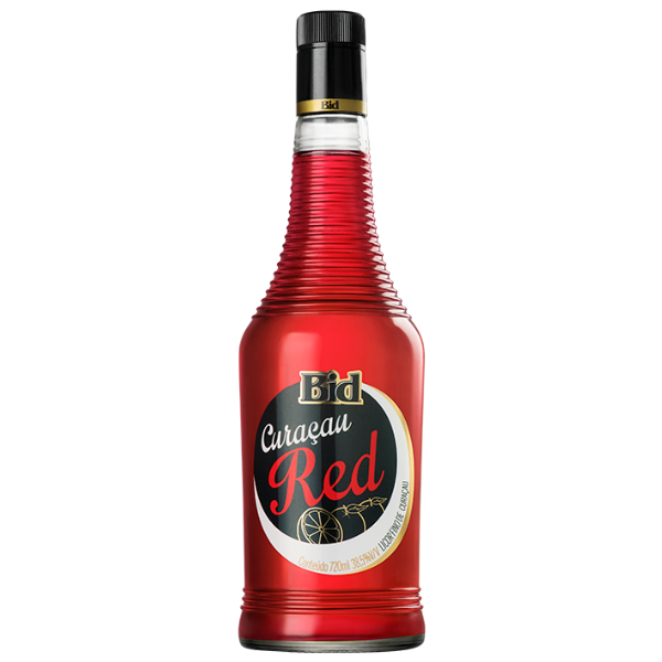 בקבוק ליקר ביד רד קירסאו 720 מ''ל בעיצוב קלאסי עם תווית ואיור לימון