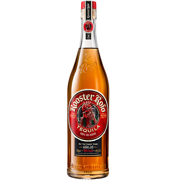 בקבוק רוסטר רוג'ו אנייחו 700 מ''ל טקילה איכותית עם תווית מעוצבת ותרנגול הוד