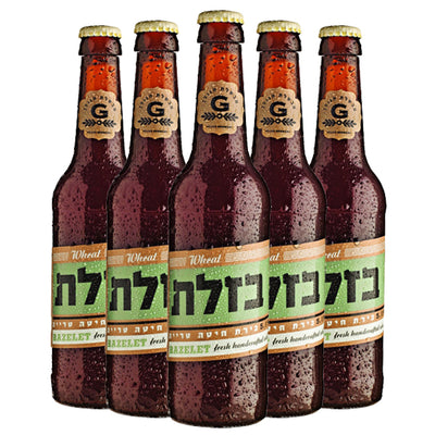 שישיית בירה בזלת חיטה 330 מ''ל ממבשלת הגולן בקבוקים צבעוניים טיפות קרח