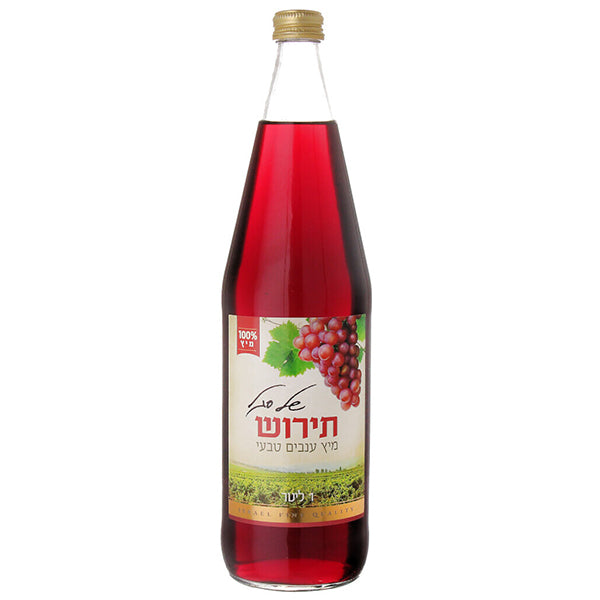 בקבוק יין תירוש 1 ליטר יין קינוח מחוזק אדום עז 100% טבעי מיקבי ישראל