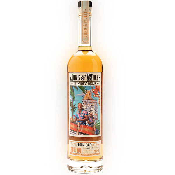 בקבוק רום ג'אנג אנד וולף טרינידד 750 מ''ל בעיצוב מרהיב עם דימוי טרופי